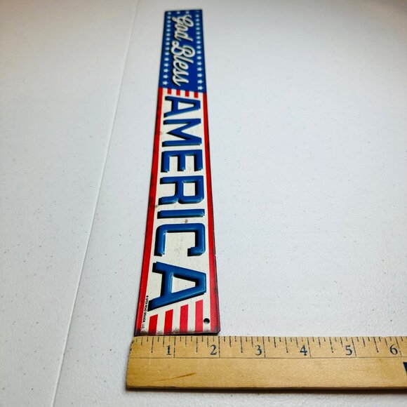 God Bless America small metal patriotic sign Fourth of July Independence Day - Picture 8 of 10